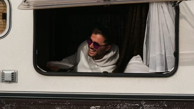 Camper op het camperveld van Paaspop